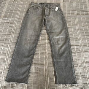 NWT Gap Cheeky Straight High Rise Jeans Denim Gray Sz 27 4 Cotton Raw Hem
